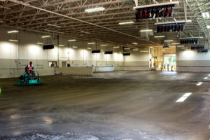 Commercial warehouse floor concrete flatwork placement and finishing